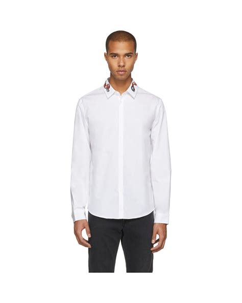 gucci snake collar shirt free shipping|white Gucci shirt with snake.